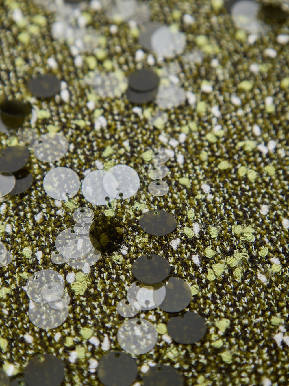 Military Green Sequined Knit Skirt Gucci