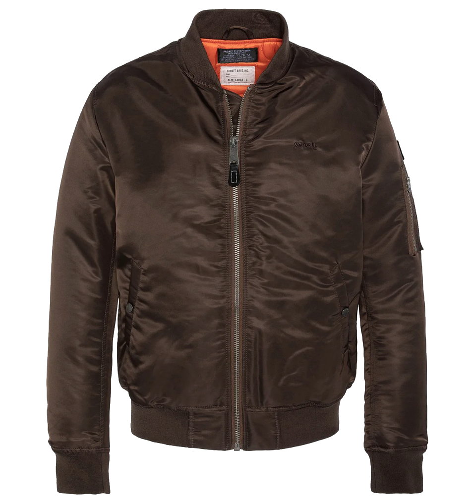 Schott NYC Men Airforce Jacket Brown