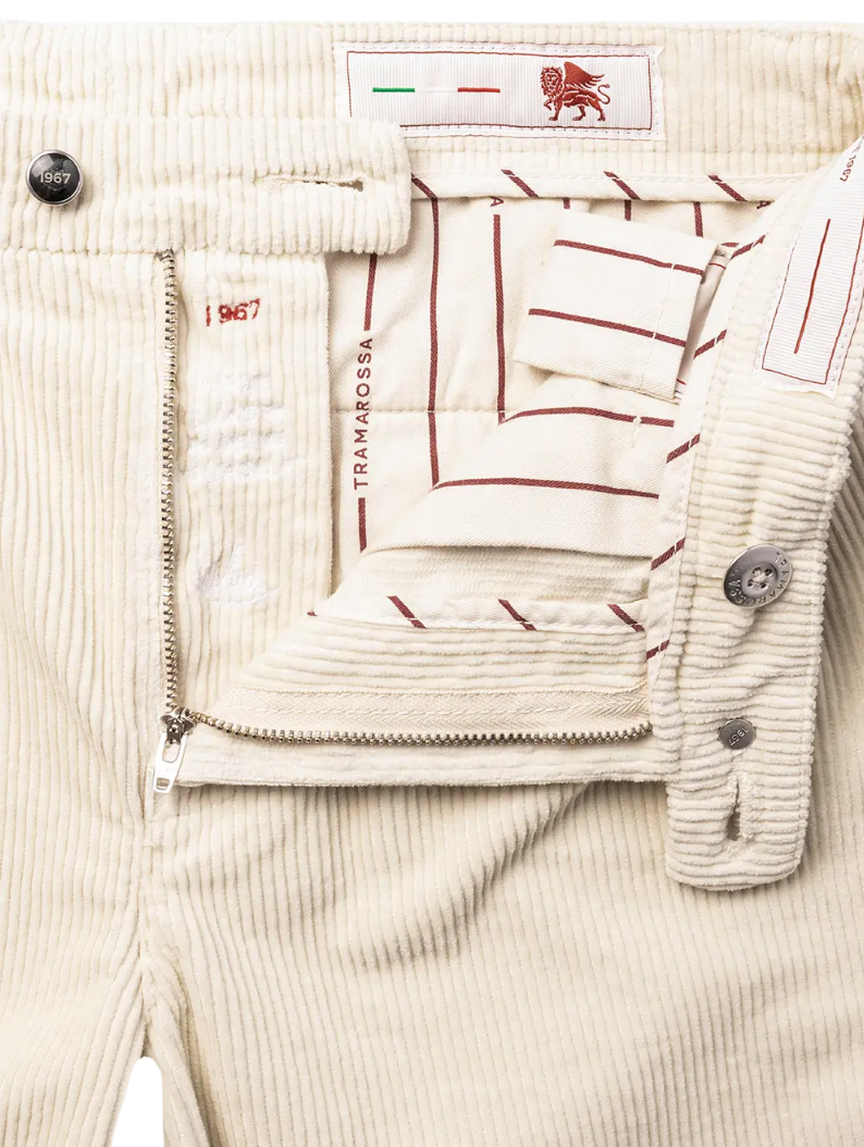 Tramarossa Men Trousers Chino Alberto Velvet White
