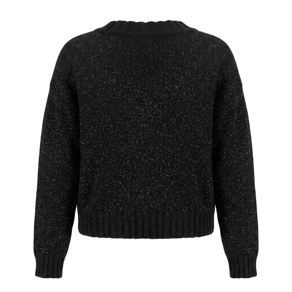 anna molinari Women Knit Bouclè V-Neck Black