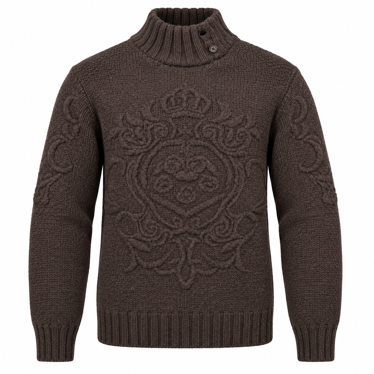 Dolce & Gabbana Men Sweater Rilievo Brown