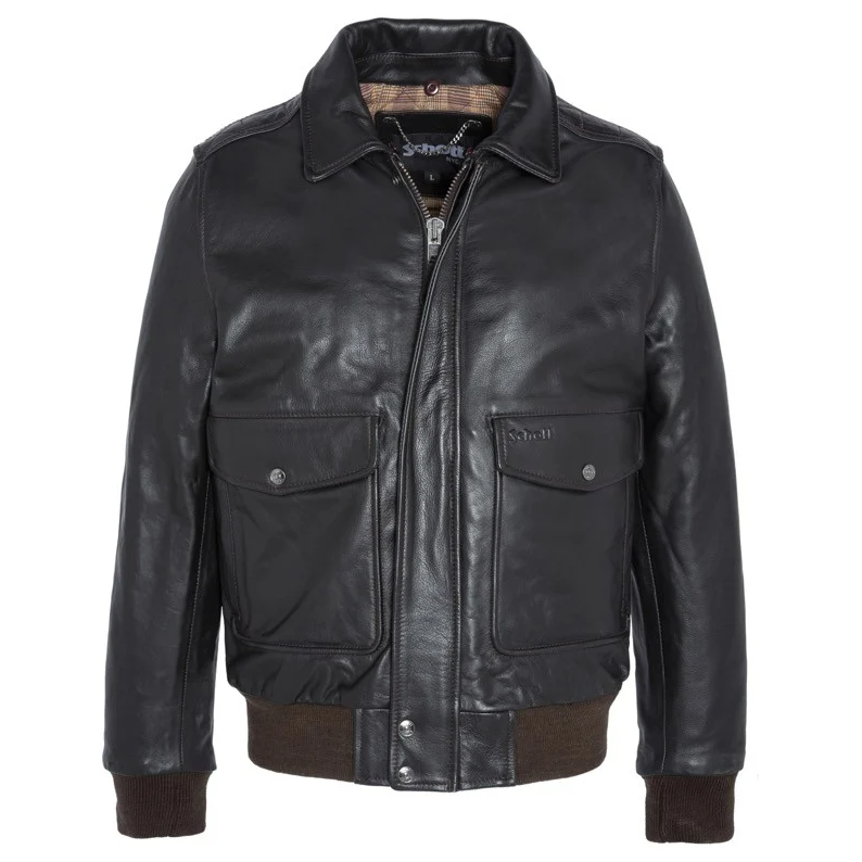 Schott NYC Men VINTAGE FLIGHT Jacket Brown