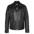 Schott NYC Men BIKER Jacket QUILTED SLEEVES Black
