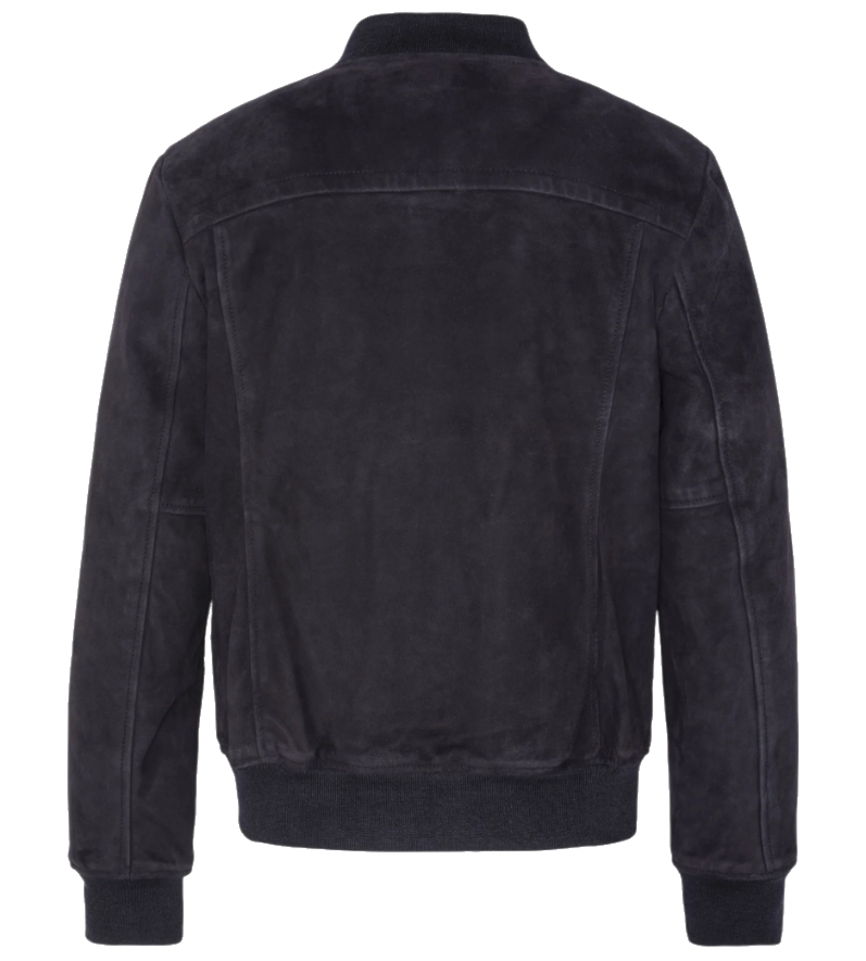 Schott NYC Men GOAT SUEDE CASUAL Bomber Jacket Blue