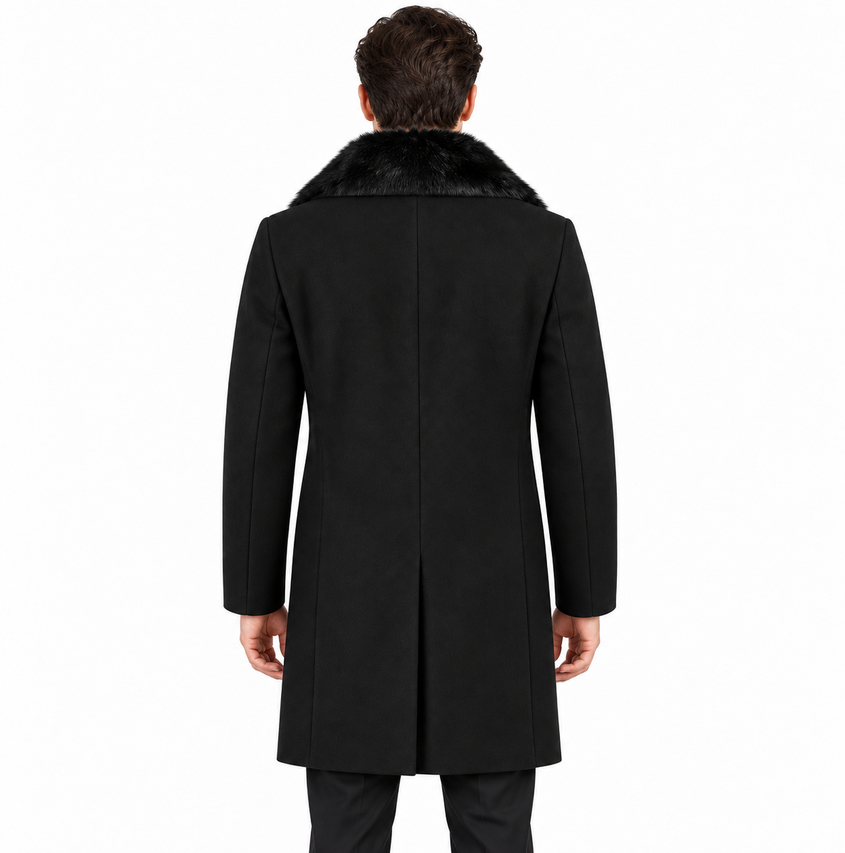 hogan Men Coat Double-Breasted Pelo Black