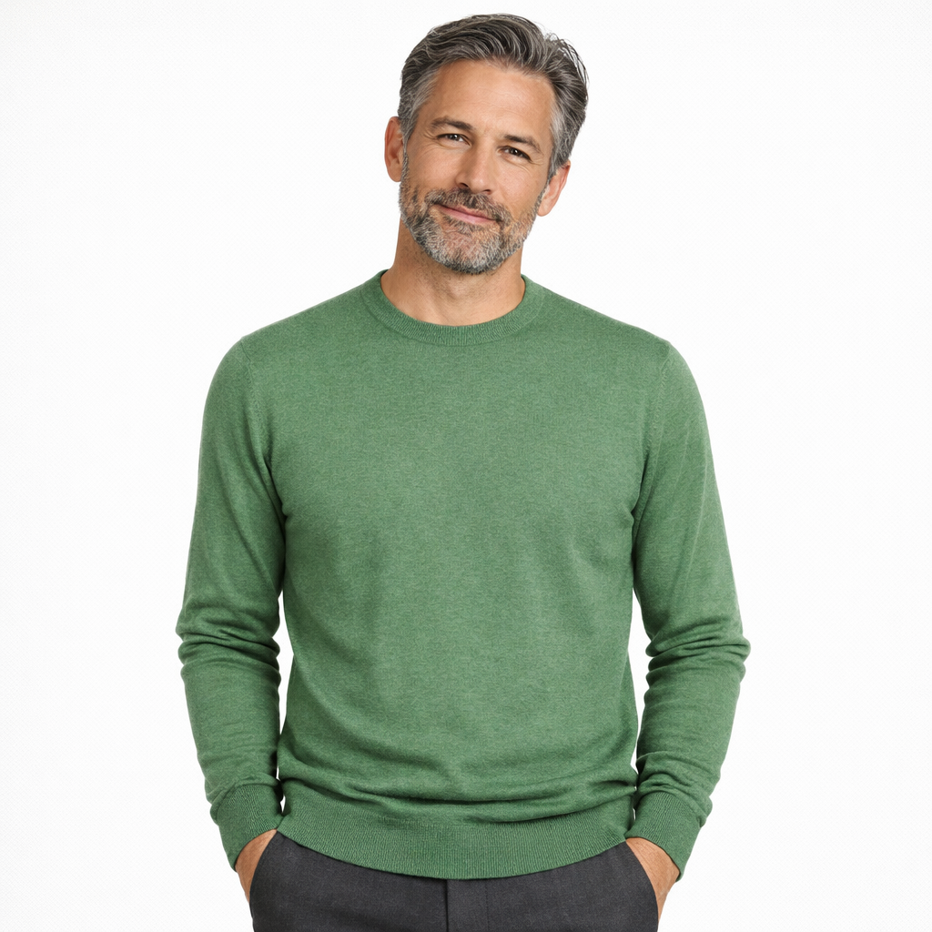 Emilio Romanelli Men Crew Neck Malachite Sweaters Green