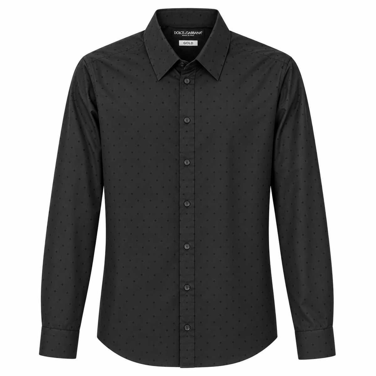 Dolce & Gabbana Men Shirt Polka Dot Black