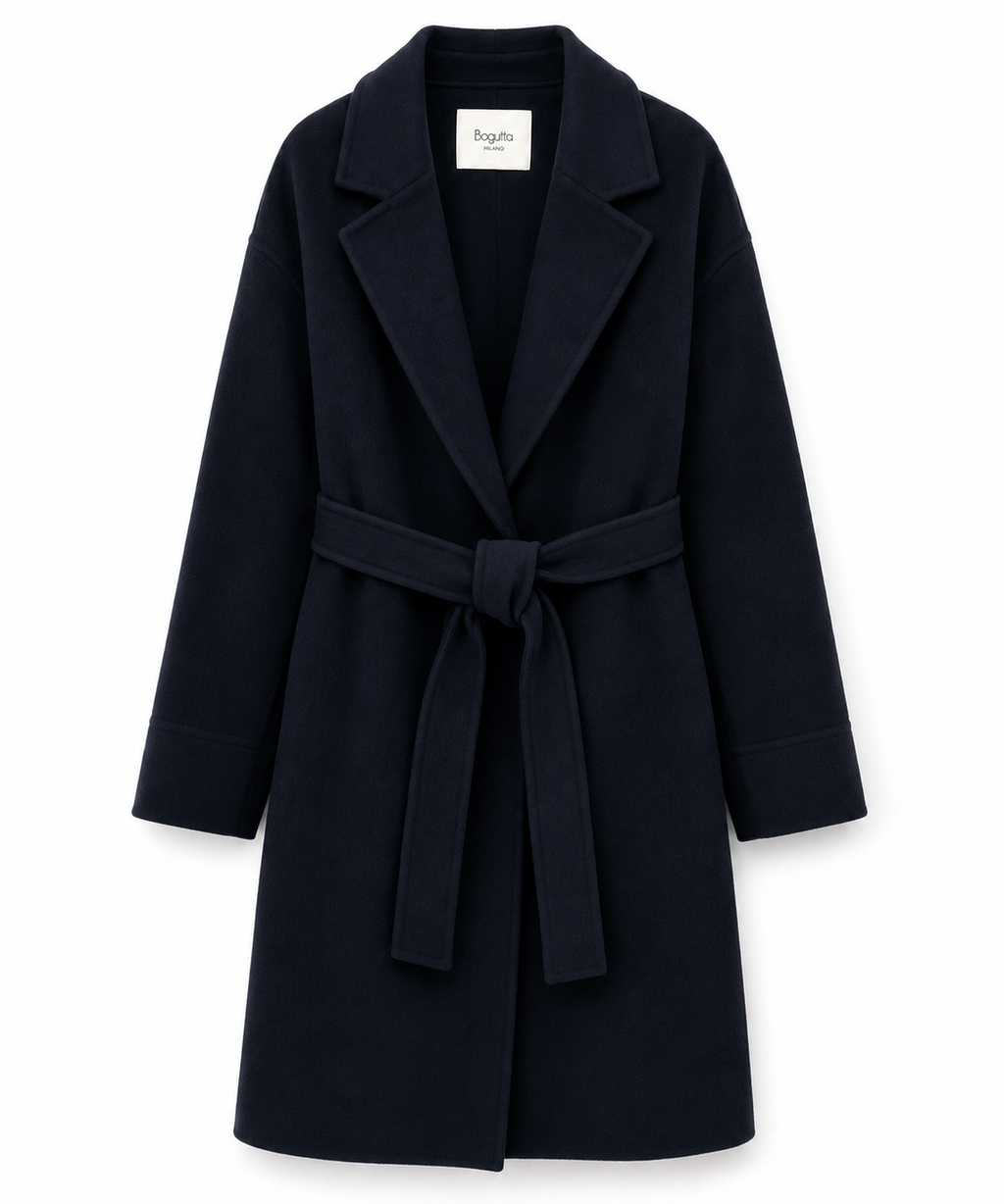 Bagutta Women Coat Wool Belt Blue