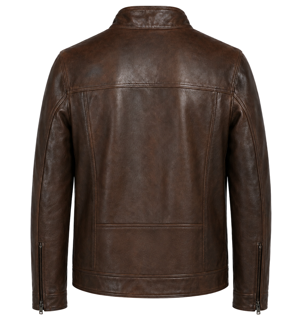 Emilio Romanelli Men Jacket Leather Vitello Brown