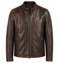 Emilio Romanelli Men Jacket Leather Vitello Brown