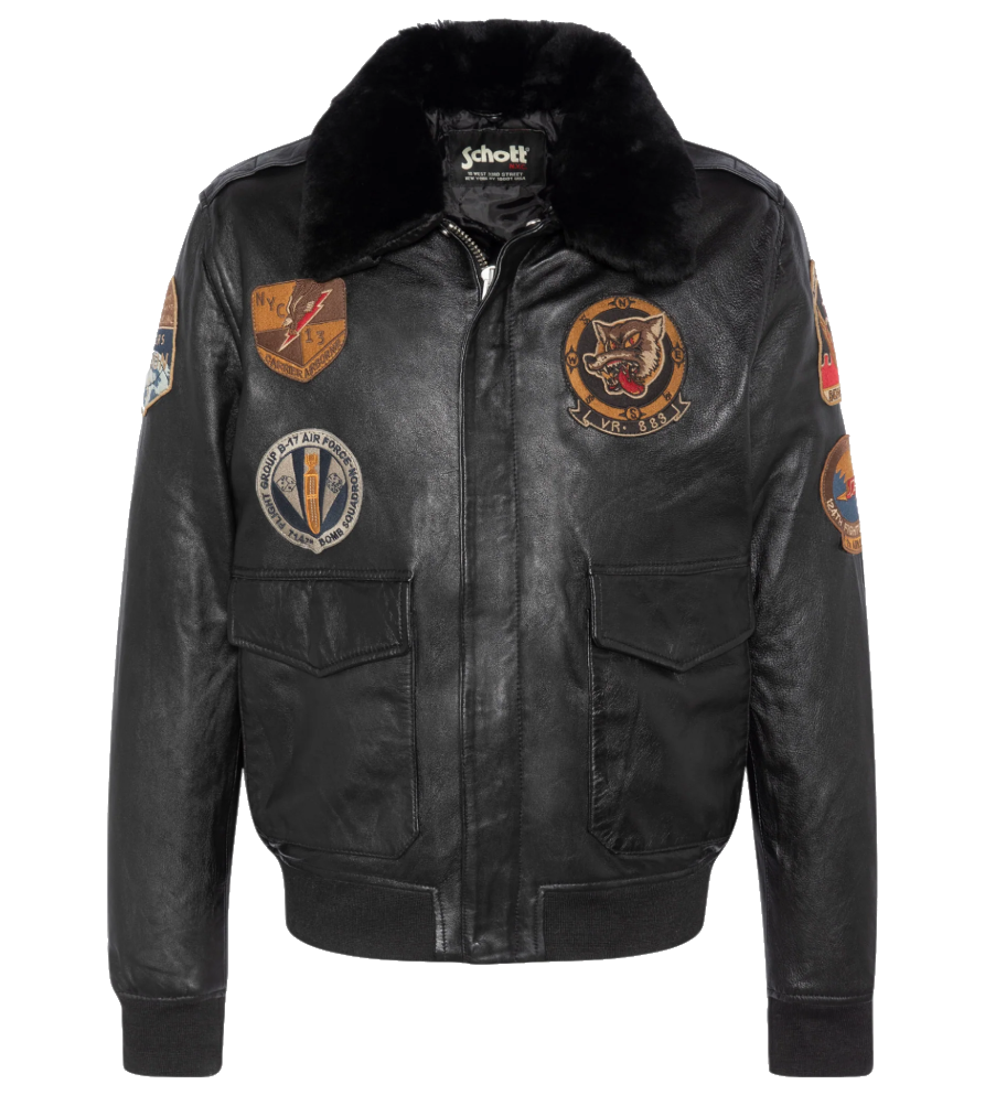 Schott NYC Men Jacket Badge Pilot Black
