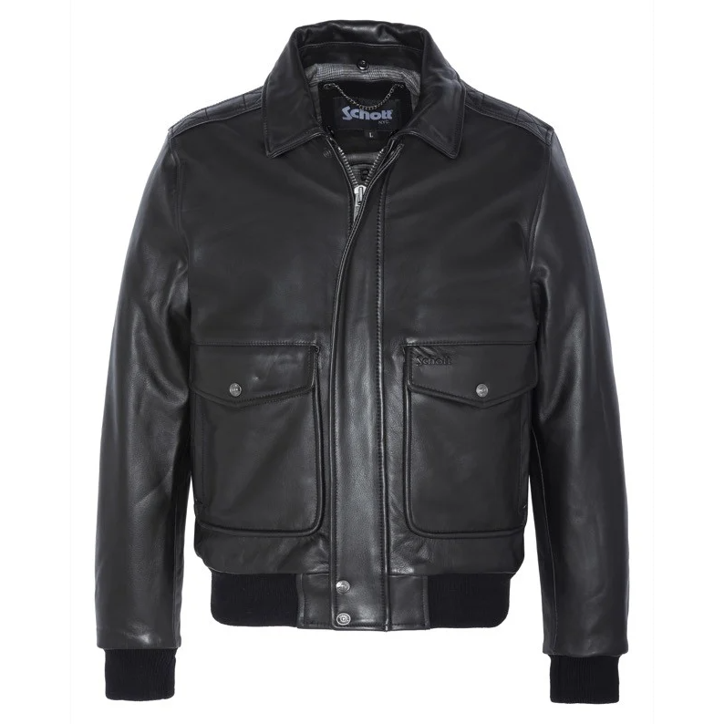 Schott NYC Men VINTAGE FLIGHT Jacket Black