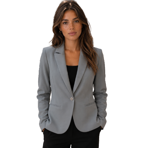 Patrizia Pepe Women Jacket Blazer Single-Breasted Grey