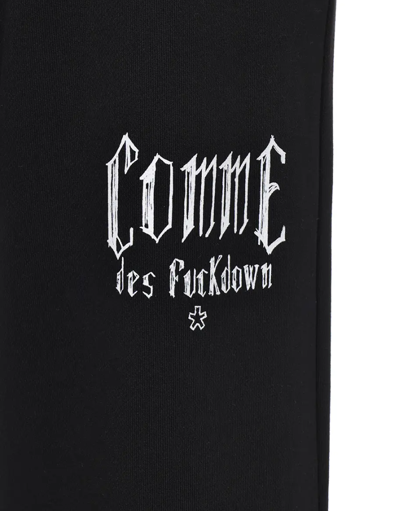 Comme Des Fuckdown Women Trousers Sweatshirt Print Studded Black