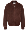 Schott NYC Men GOAT SUEDE CASUAL Bomber Jacket Brown