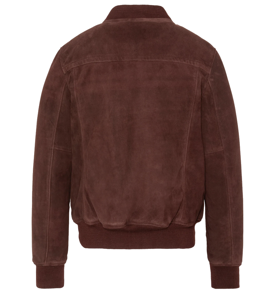 Schott NYC Men GOAT SUEDE CASUAL Bomber Jacket Brown