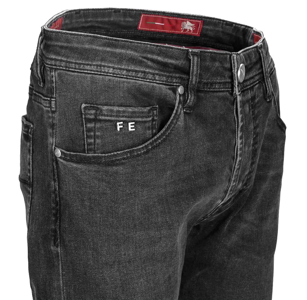 Tramarossa Men Carbon Distressed r-elax Jeans Black