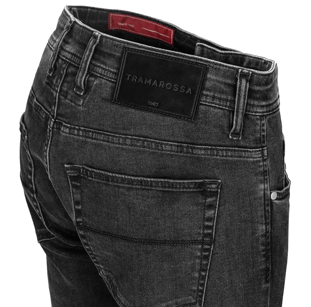 Tramarossa Men Carbon Distressed r-elax Jeans Black
