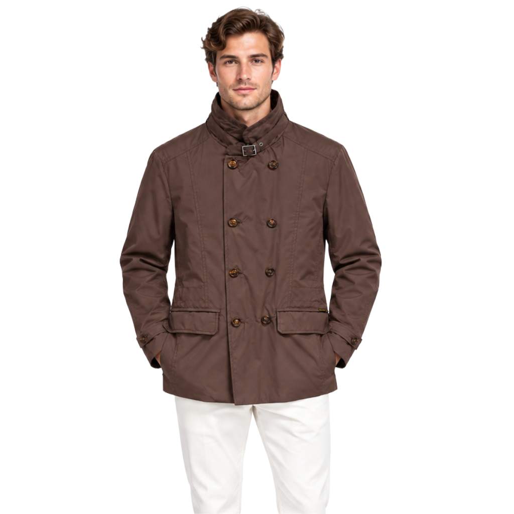 Moorer Men Trench Coat Nabucco Brown