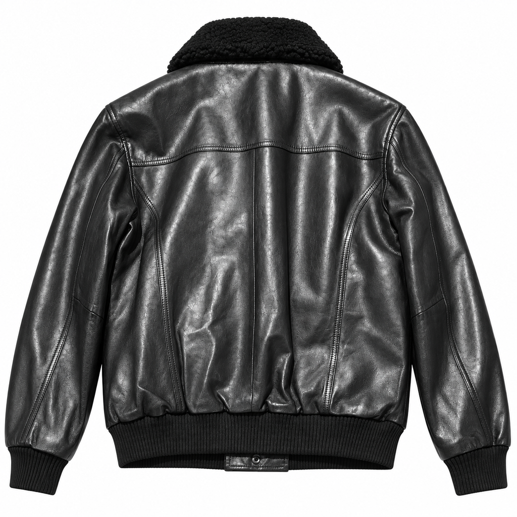 Emilio Romanelli Men Jacket Leather Colletto Pelliccia Black