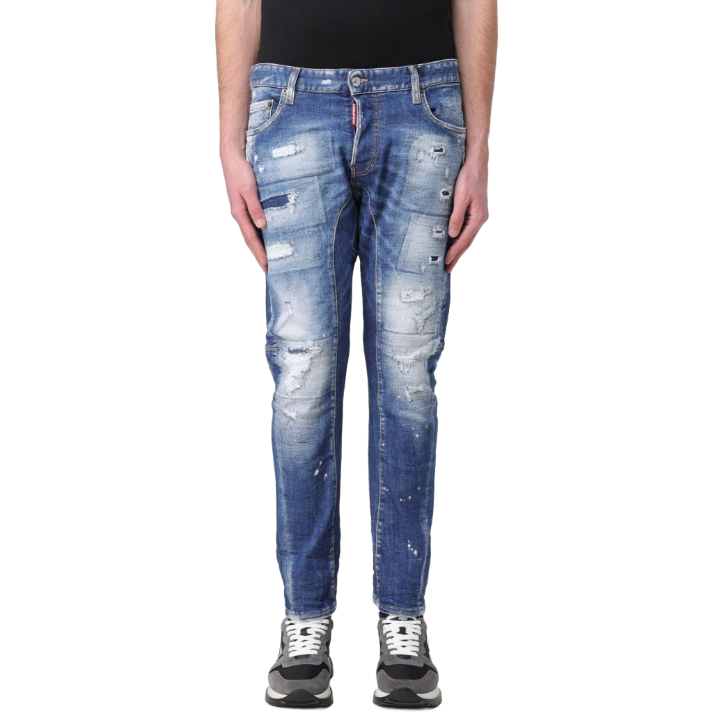 Dsquared2 Men Denim Tidy Biker Jeans Blue