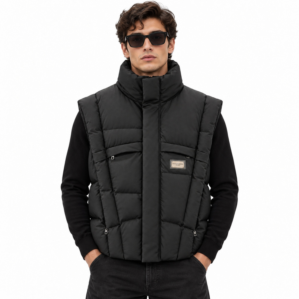 Dolce & Gabbana Men Sleeveless Silk Jackets Black
