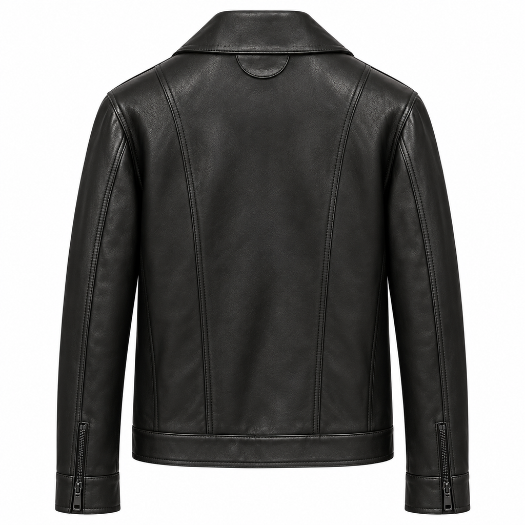 Dolce & Gabbana Men Chiodo Leather Jackets Black