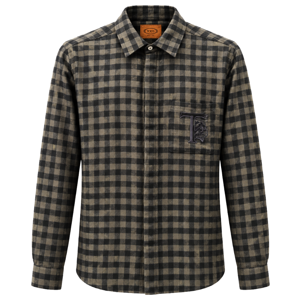 hogan Men Shirt Quadretti Logata Green
