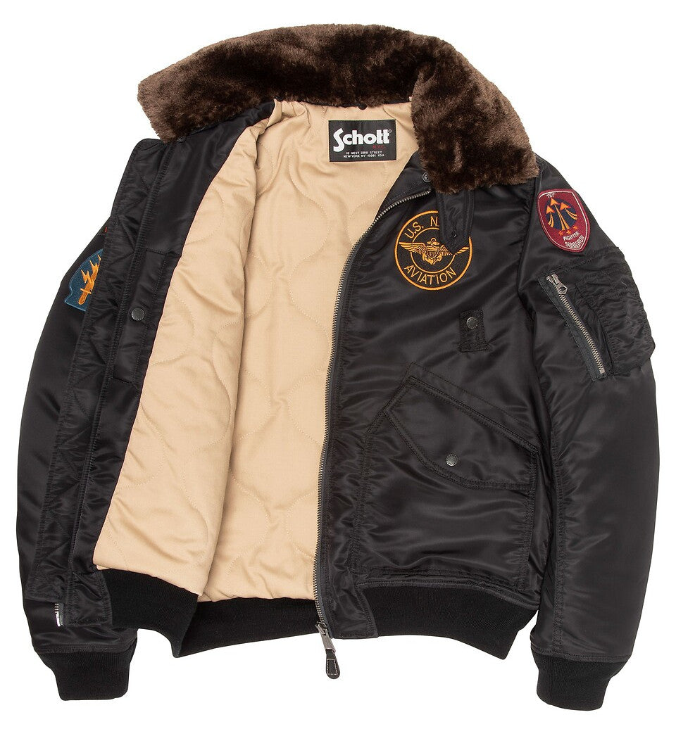 Schott NYC Men Jacket Bomber Airston Black