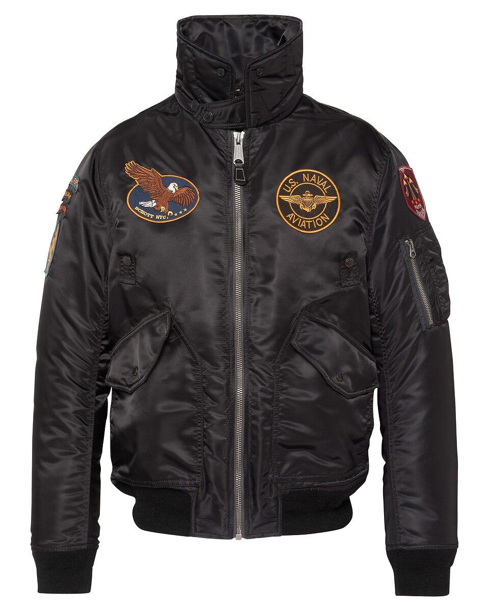 Schott NYC Men Jacket Bomber Airston Black