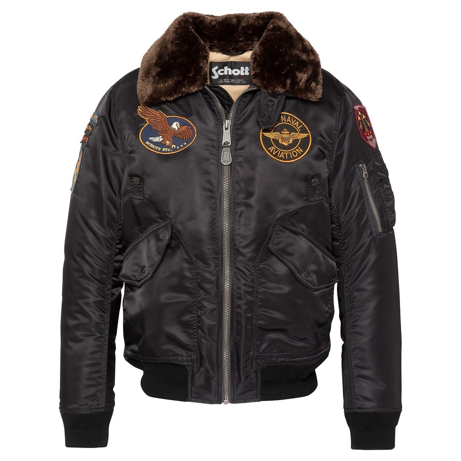 Schott NYC Men Jacket Bomber Airston Black