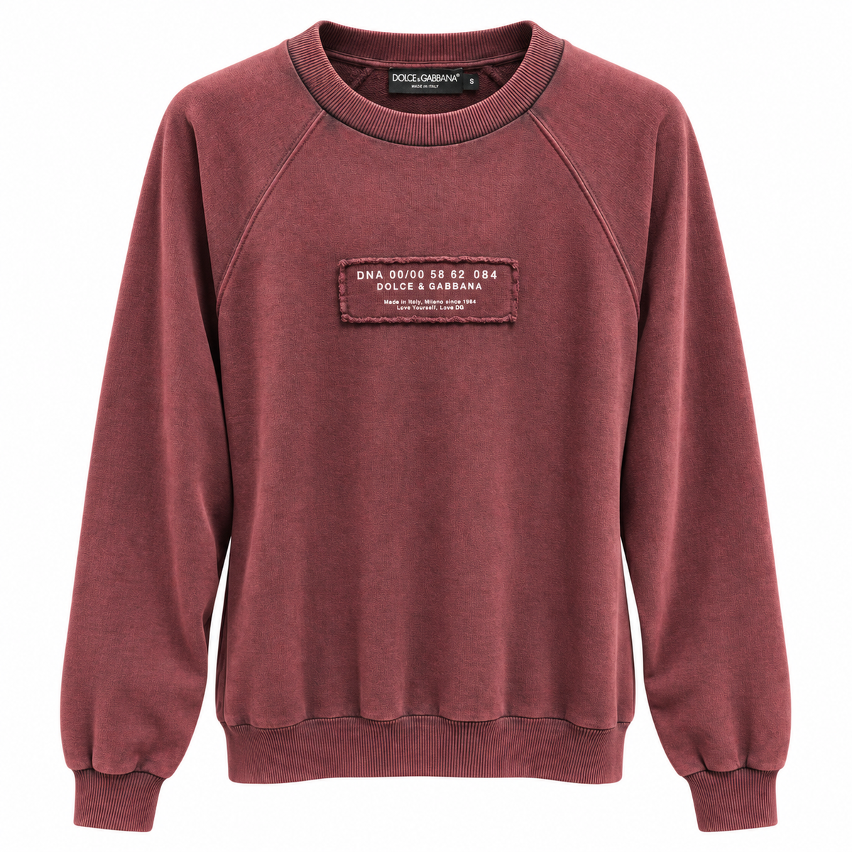 Dolce & Gabbana Men Sweatshirt Crew Neck Sleeve Long Red