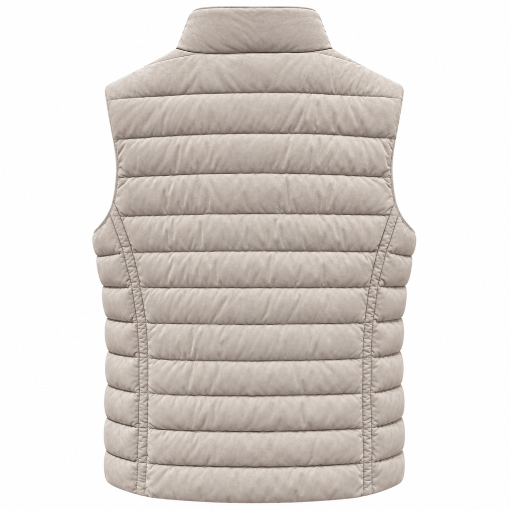 moorer Men Vest Leather Beige