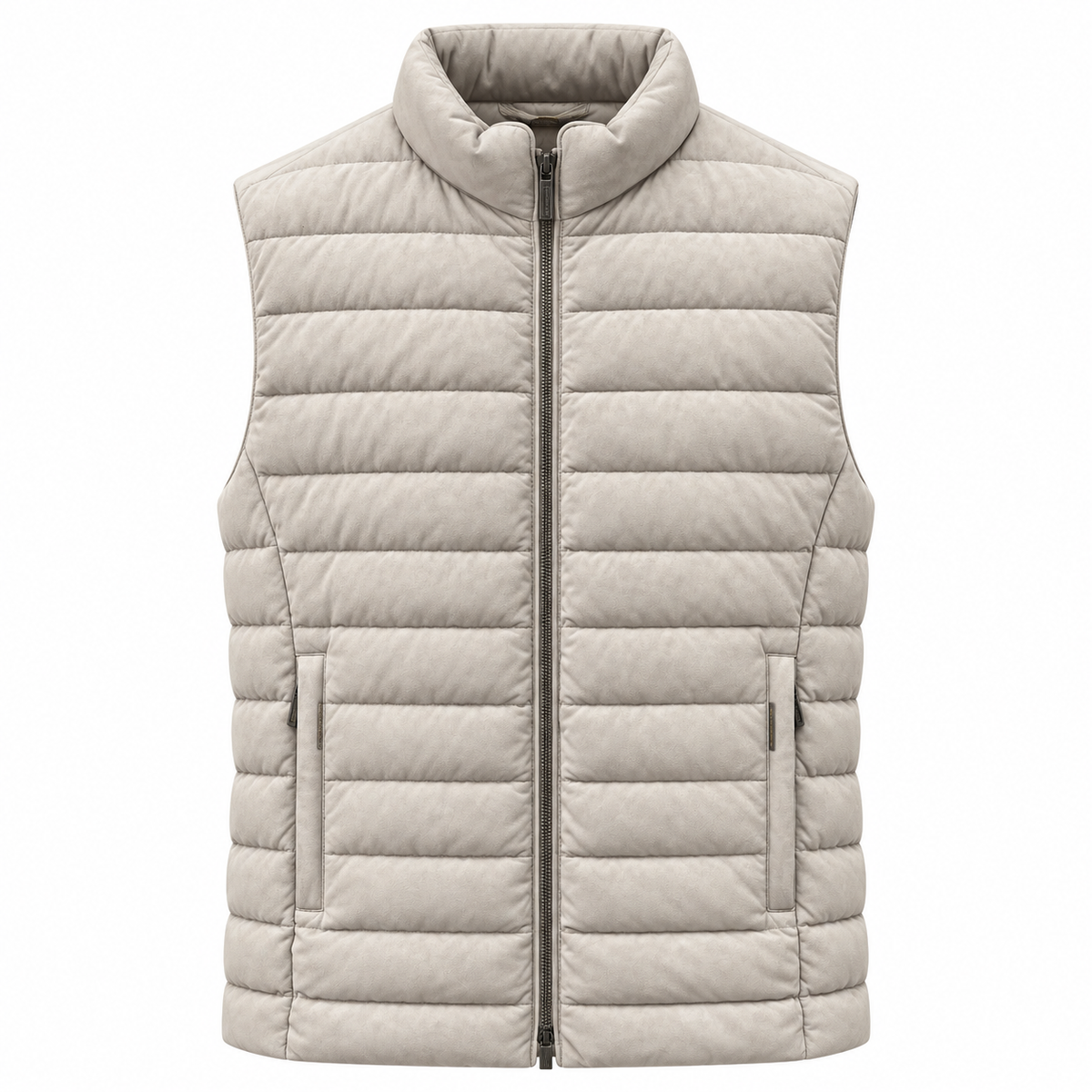 moorer Men Vest Leather Beige