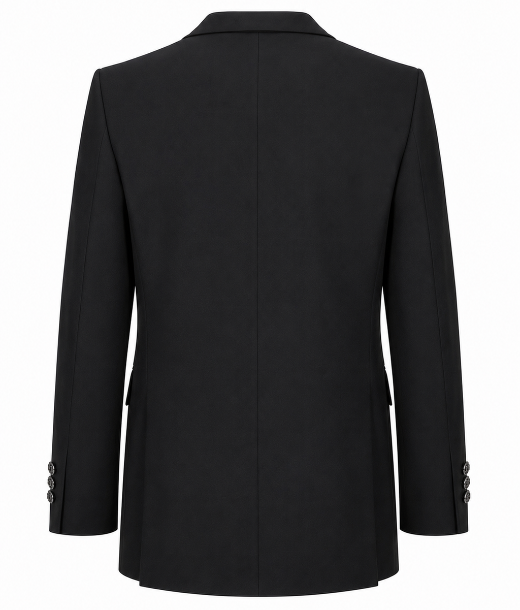 Balmain Men Jacket Double-Breasted Print Pattern Black