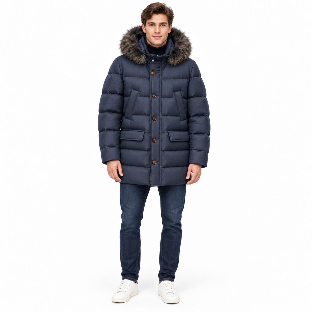 moorer Men Parka Barbieri Blue
