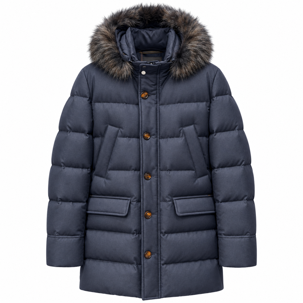 moorer Men Parka Barbieri Blue