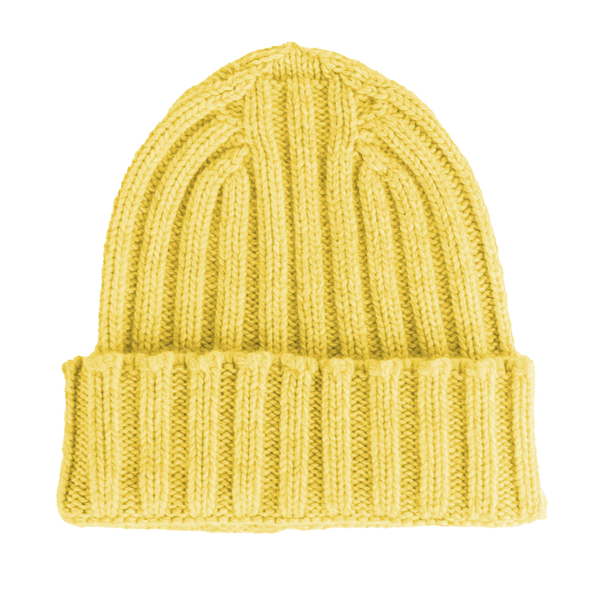 100% Cashmere Unisex Beanie Cashmere Yellow