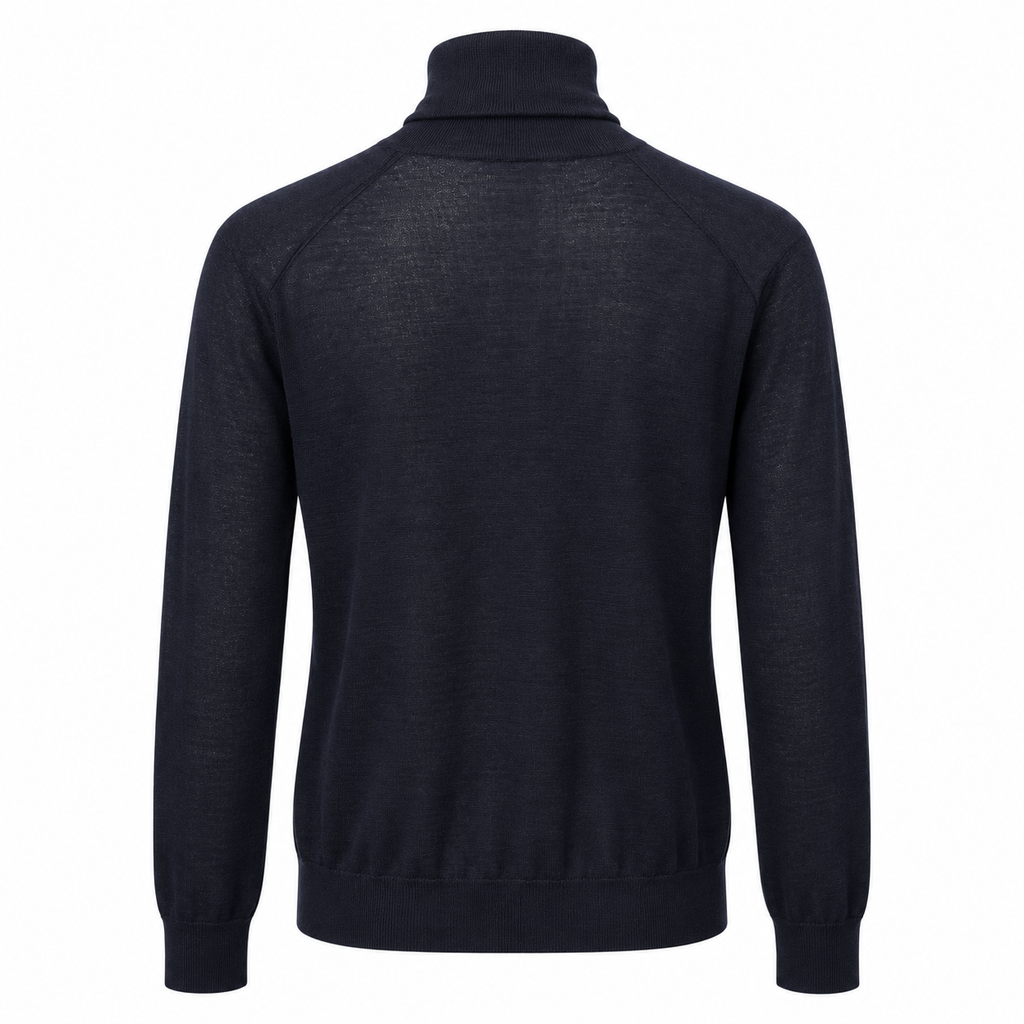 Dolce & Gabbana Men Turtleneck Wool Blue