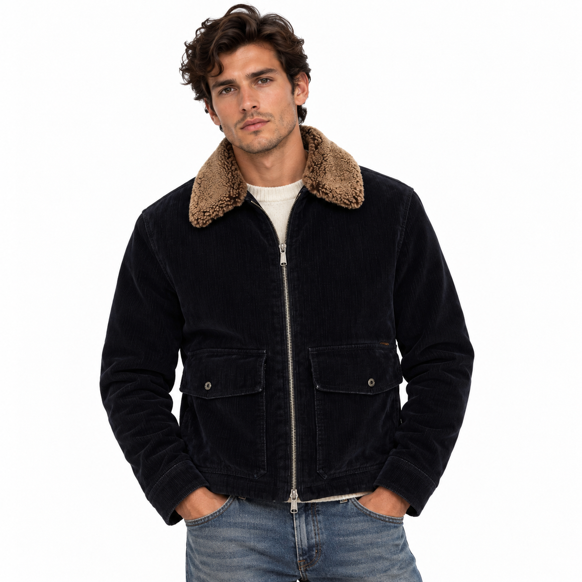 Moorer Men Jacket Hendric Blue