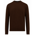 Alpha Studio Men Knit Crew Neck Silk Cashmere Brown