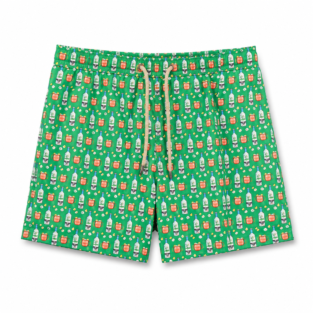 MC2 Saint Barth Men Swimsuit Vodka Mule Green