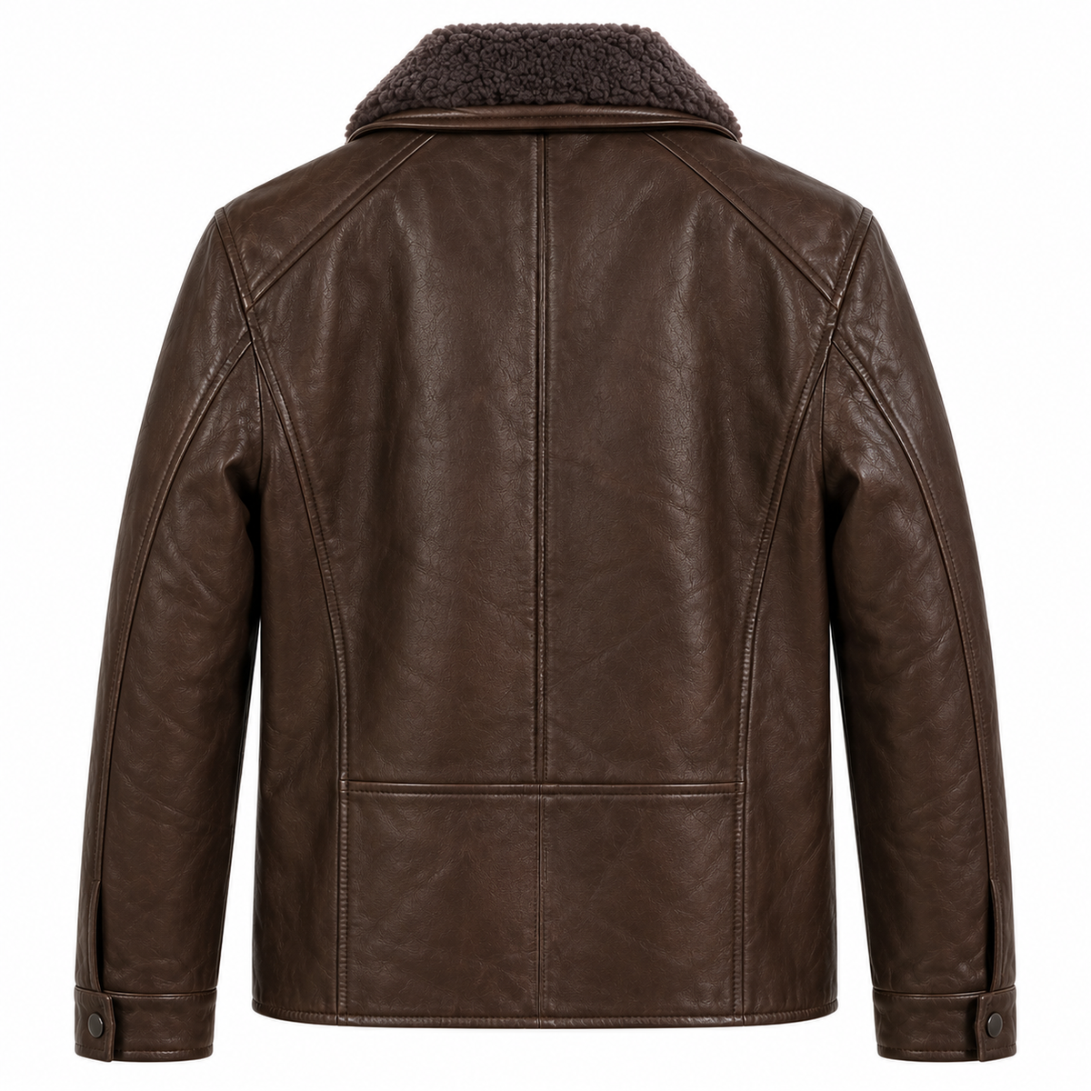 Emilio Romanelli Men Jacket Leather Colletto Pelliccia Brown