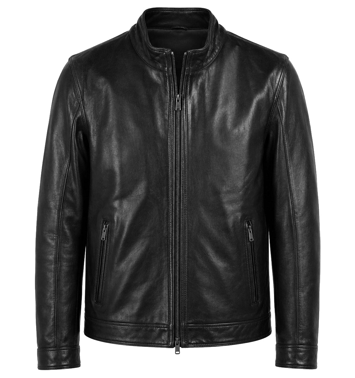 Emilio Romanelli Men Jacket Leather Vitello Black