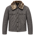 moorer Men Jacket Leather Grey