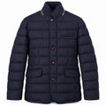 moorer Men Jacket Quilted Wool Navy Blue