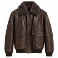 Emilio Romanelli Men Jacket Leather Colletto Pelliccia Brown