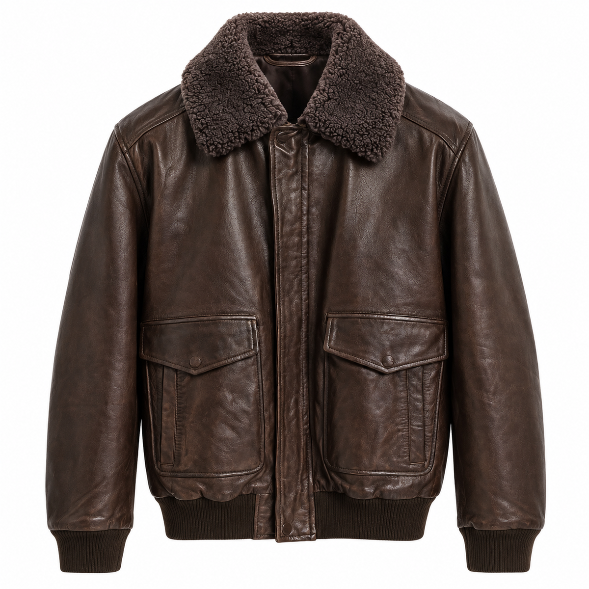 Emilio Romanelli Men Jacket Leather Colletto Pelliccia Brown