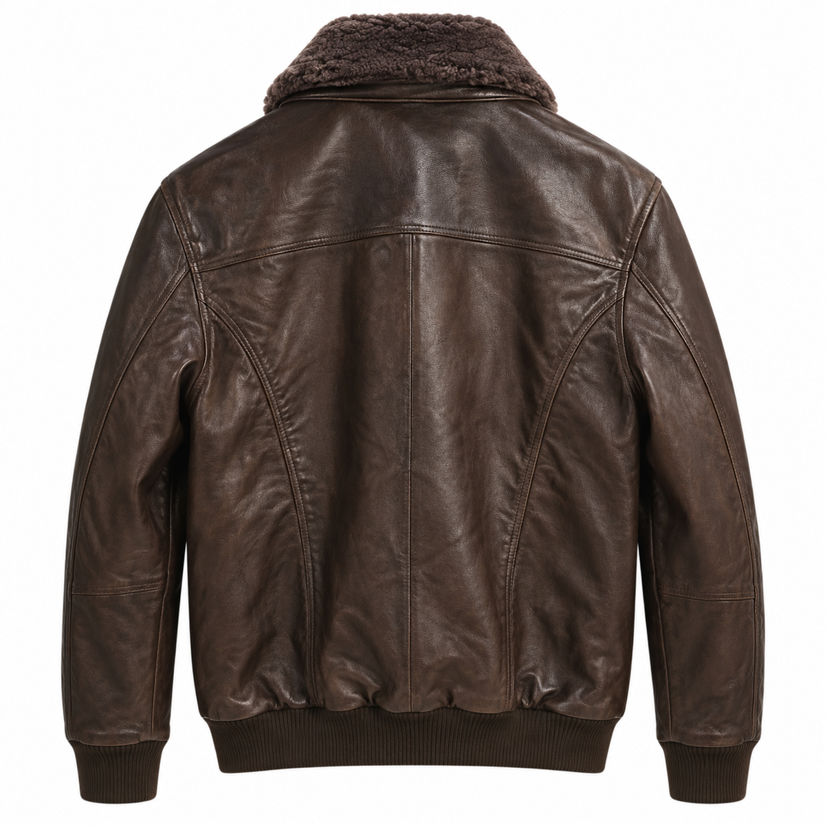 Emilio Romanelli Men Jacket Leather Colletto Pelliccia Brown