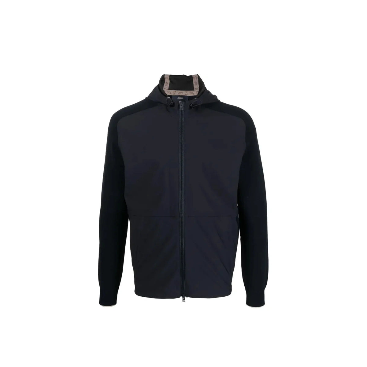 Herno Knit-Sleeve Hooded Jacket